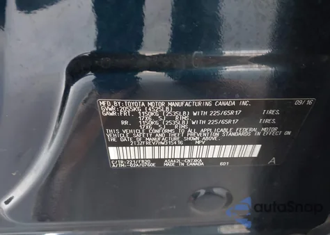 2017 Toyota Rav4 Le z USA, uszkodzony, nr VIN 2T3ZFREV7HW315416